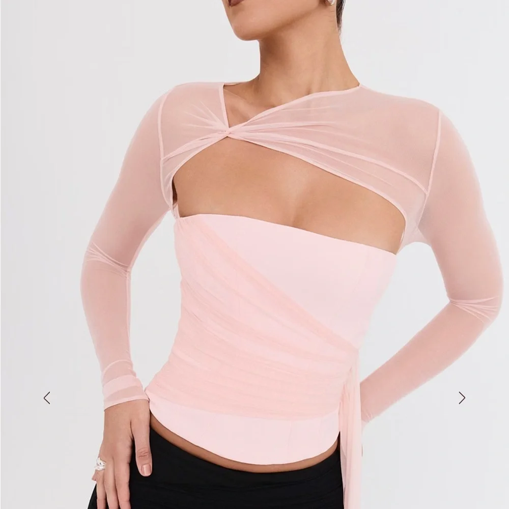 House of CB Mistress Rocks Peony Long Sleeve Corset - Picture 3 of 16